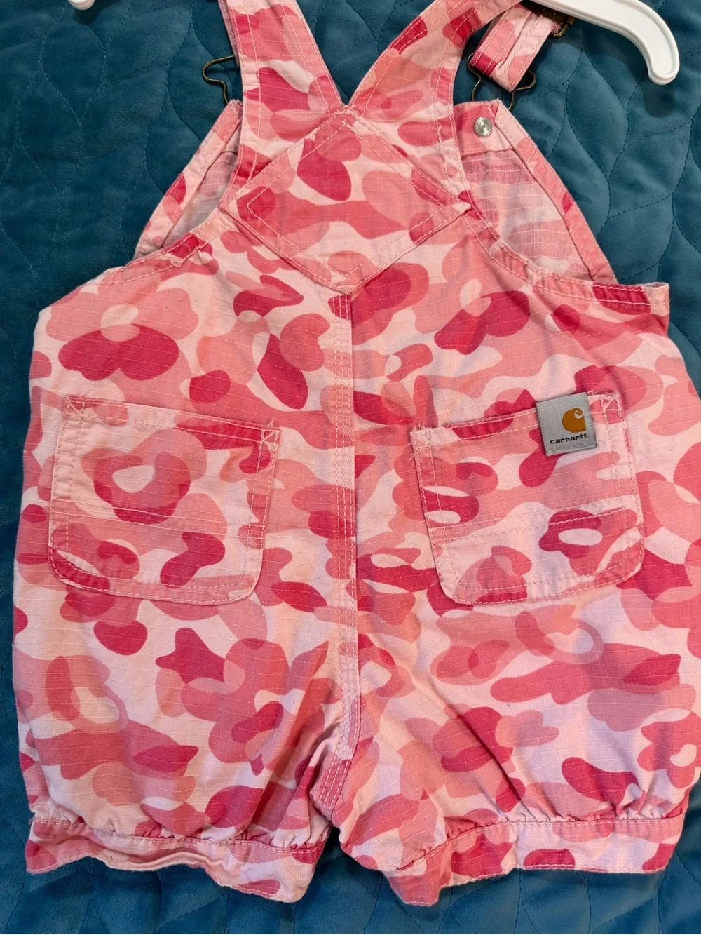 Vintage Carhartt Toddler/ Infant Pink Camouflage Shorts Overalls 24MO